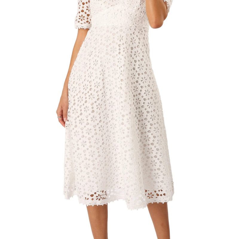 Camellia Floral Eyelet Cotton Midi Dress (Women) | Nordstrom