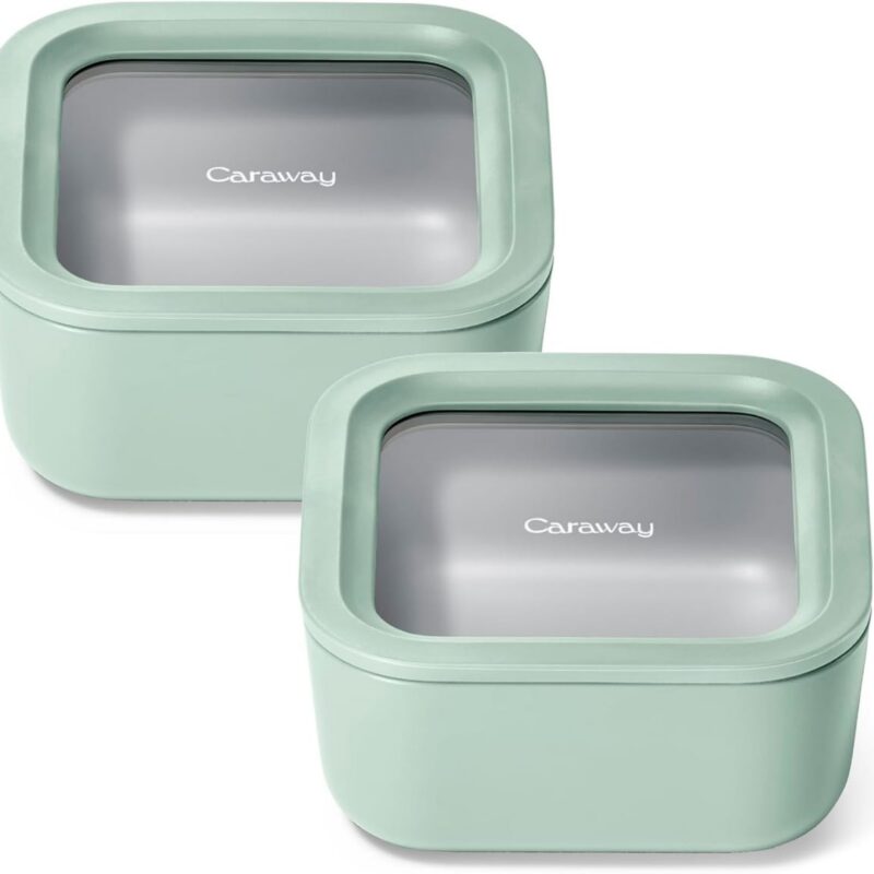 Caraway 2-Piece Glass Food Storage Set with Lids