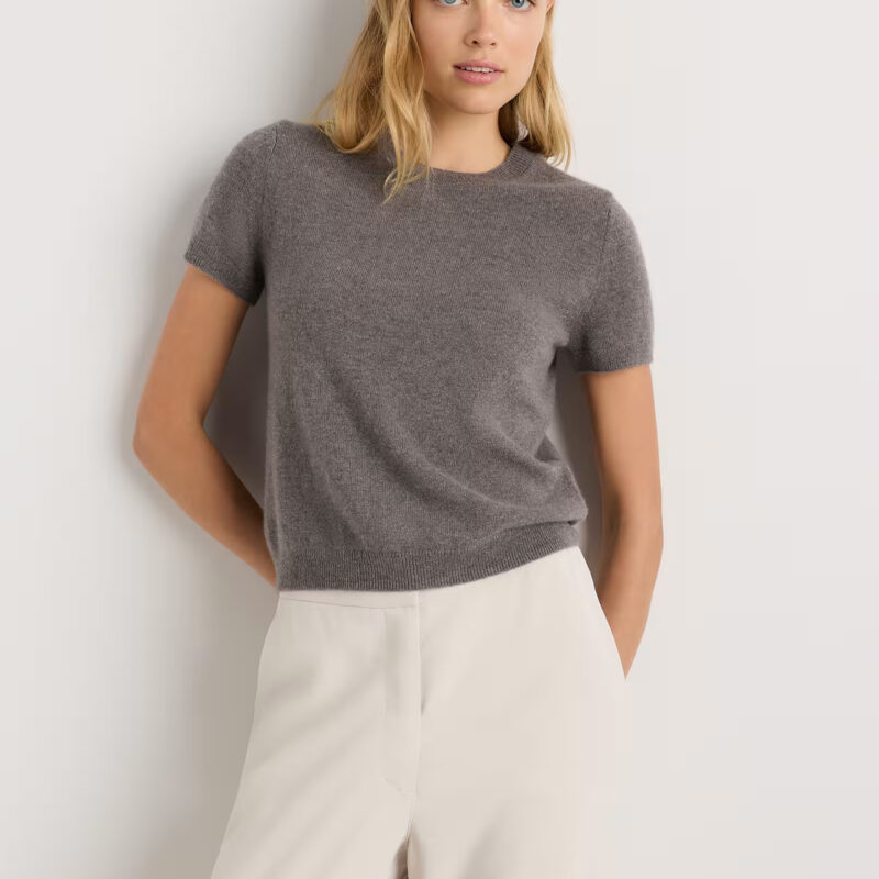 Cashmere Tee in Elk Brown