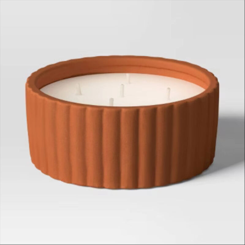 Ceramic Citronella Cotton Wick Outdoor Candle 5 Wick Brown 22oz - Threshold™
