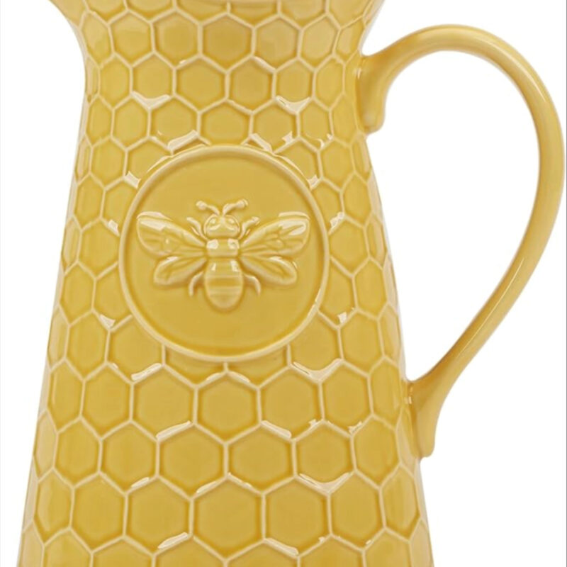 Certified International French Bees Embossed Honeycomb 88 oz. Pitcher, 7.75" x 6.25" x 10"