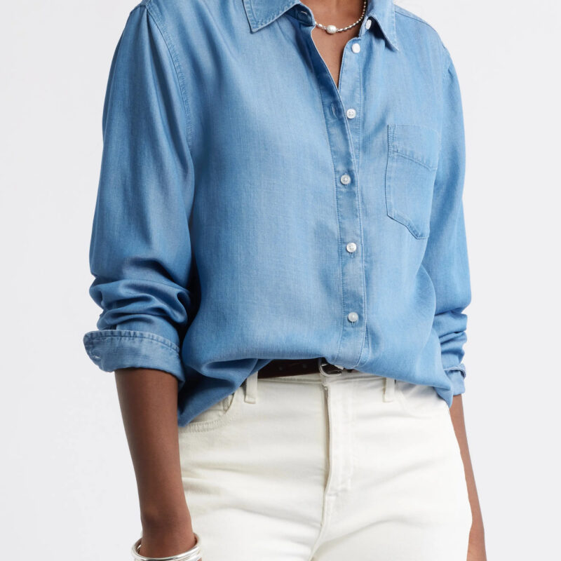 Chambray Button-Up Shirt (Women) | Nordstrom
