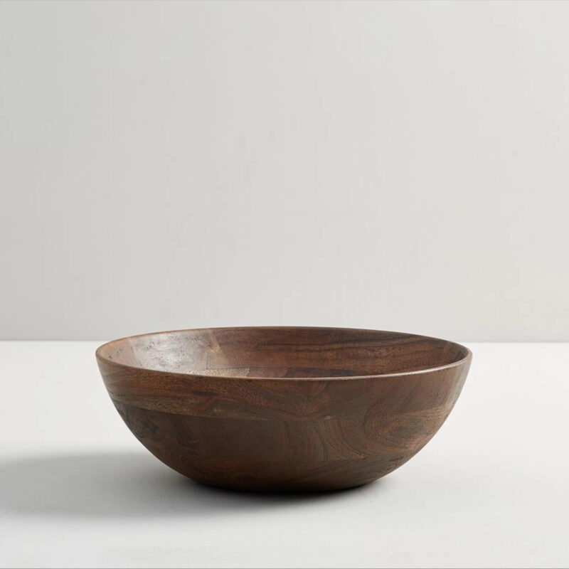 Chateau Acacia Wood Salad Bowl, Small 11"" - Brown