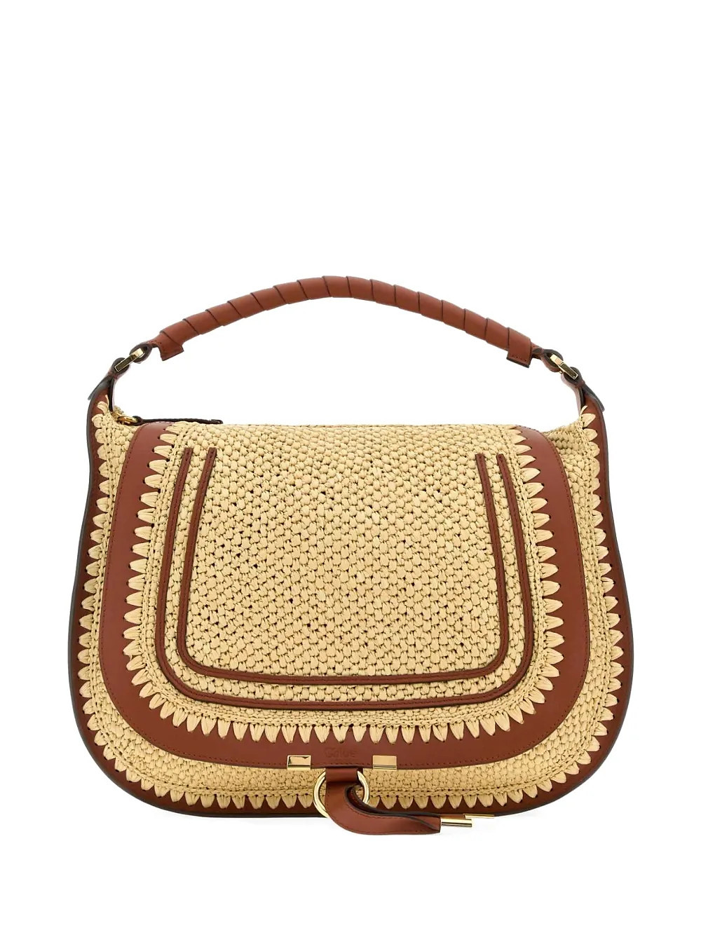 Chloé Marcie raffia-effect shoulder bag - Neutrals
