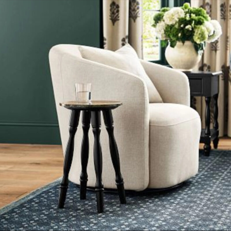 Chris Loves Julia Green Marble Top Accent Table (14")