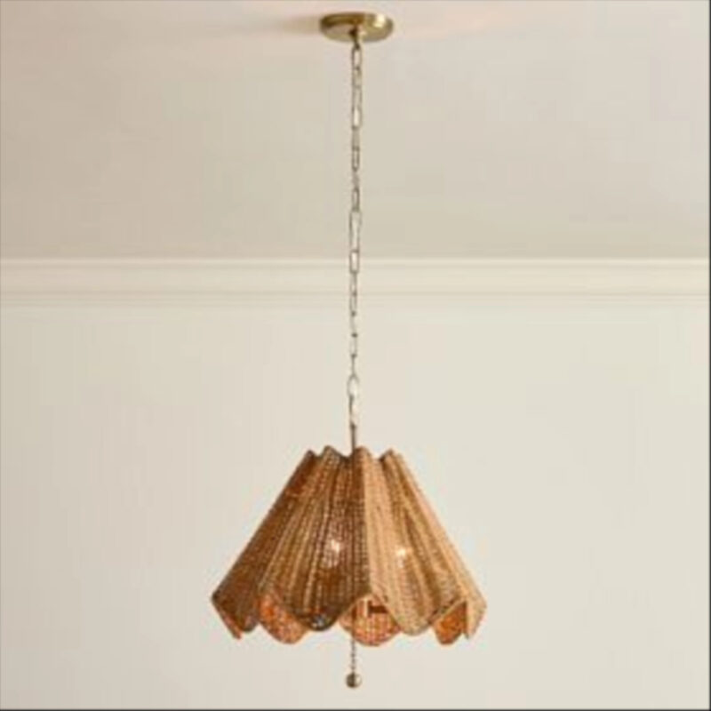 Chris Loves Julia Ruffle Rattan Chandelier (16")