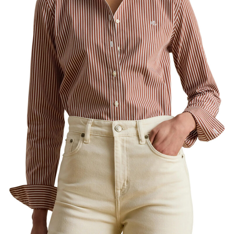 Classic Fit Stripe Cotton Broadcloth Button-Up Shirt (Women) | Nordstrom
