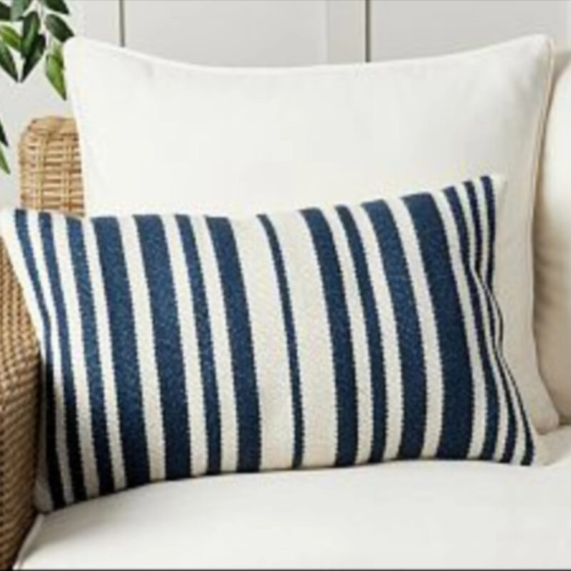Classic Striped Handwoven Outdoor Lumbar Pillow