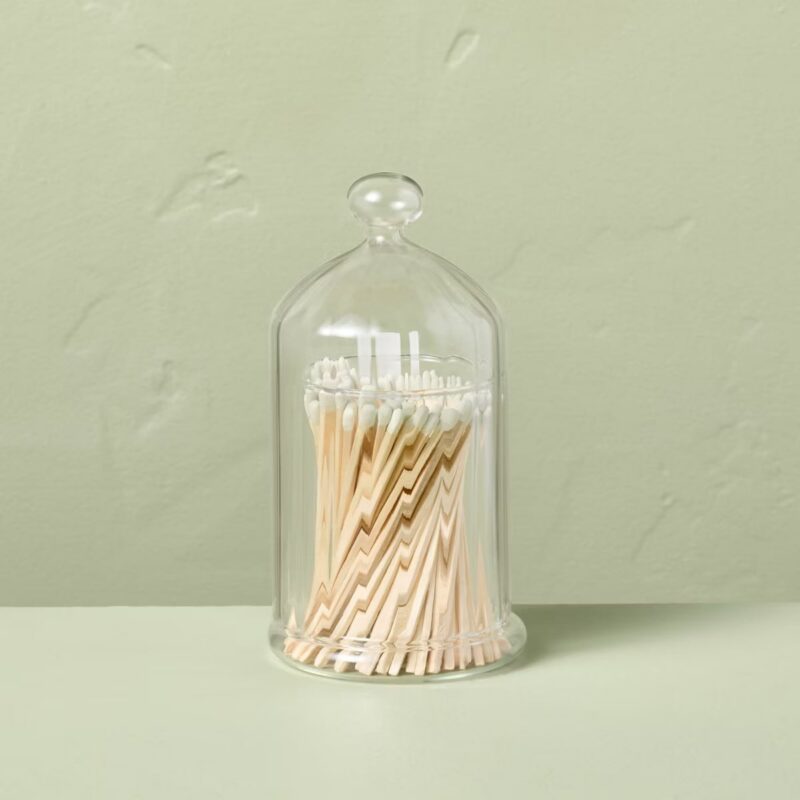 Clear Glass Cloche Matches 75ct - Hearth & Handu2122 with Magnolia