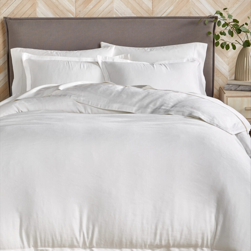 Closeout! Hotel Collection Linen/Modal Blend 3-Pc. Duvet Cover Set, King, Exclusively at Macy's - White