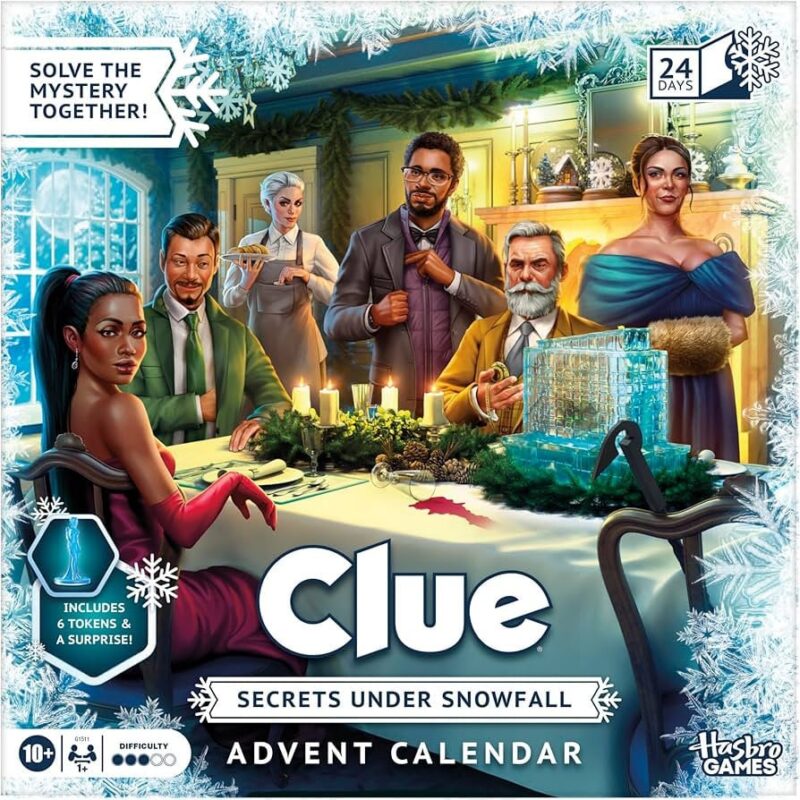 Clue Advent Calendar: Secrets Under Snowfall | 24 Days | Family Mystery Games | with 6 Winter-The...