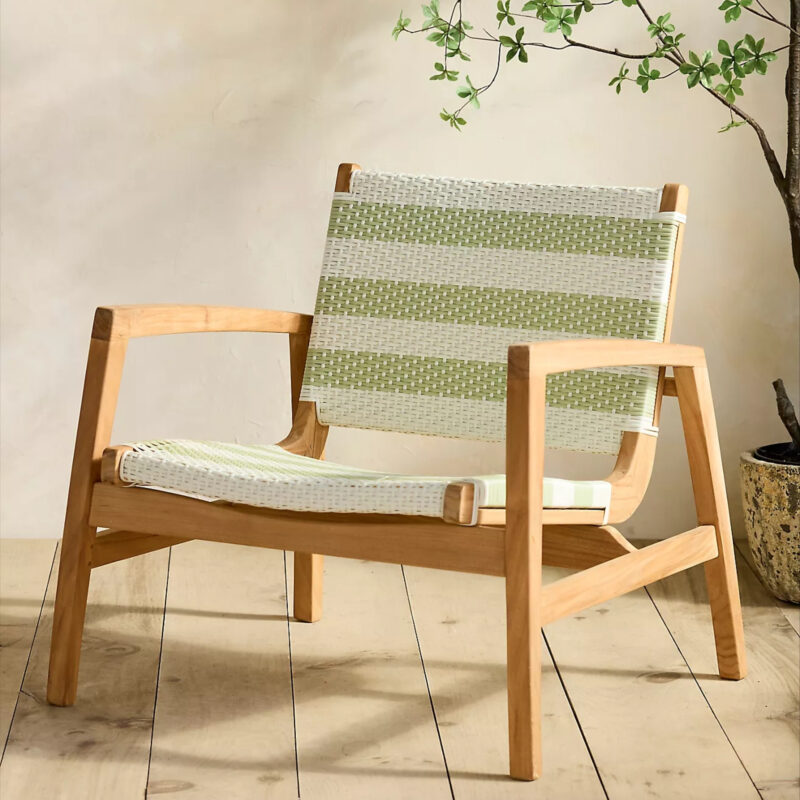 Coastline Wicker + Teak Lounge Chair