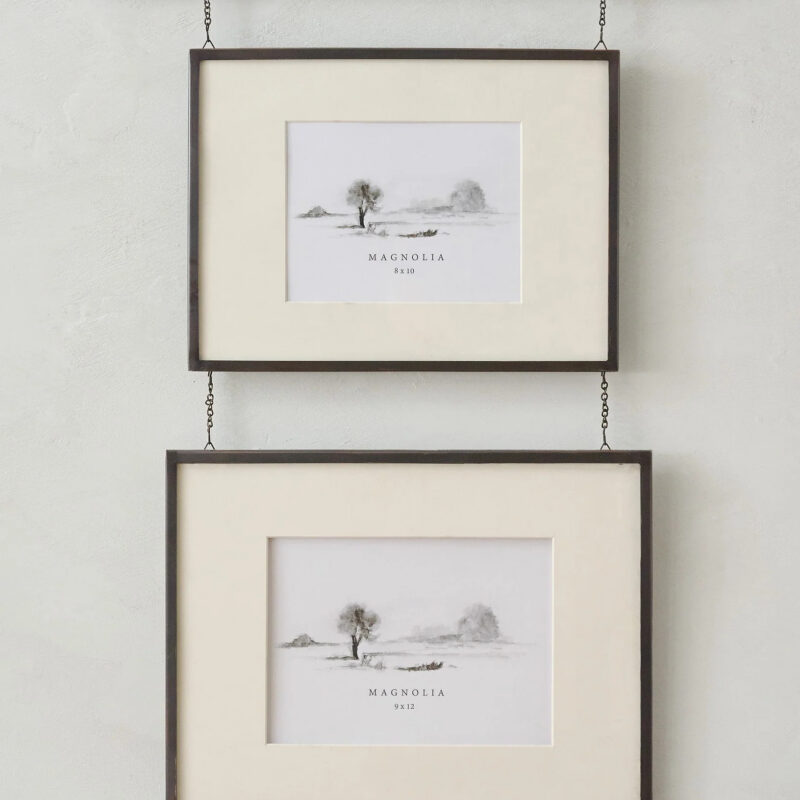 Colleen Antique Bronze Rail Double Picture Frame magnolia