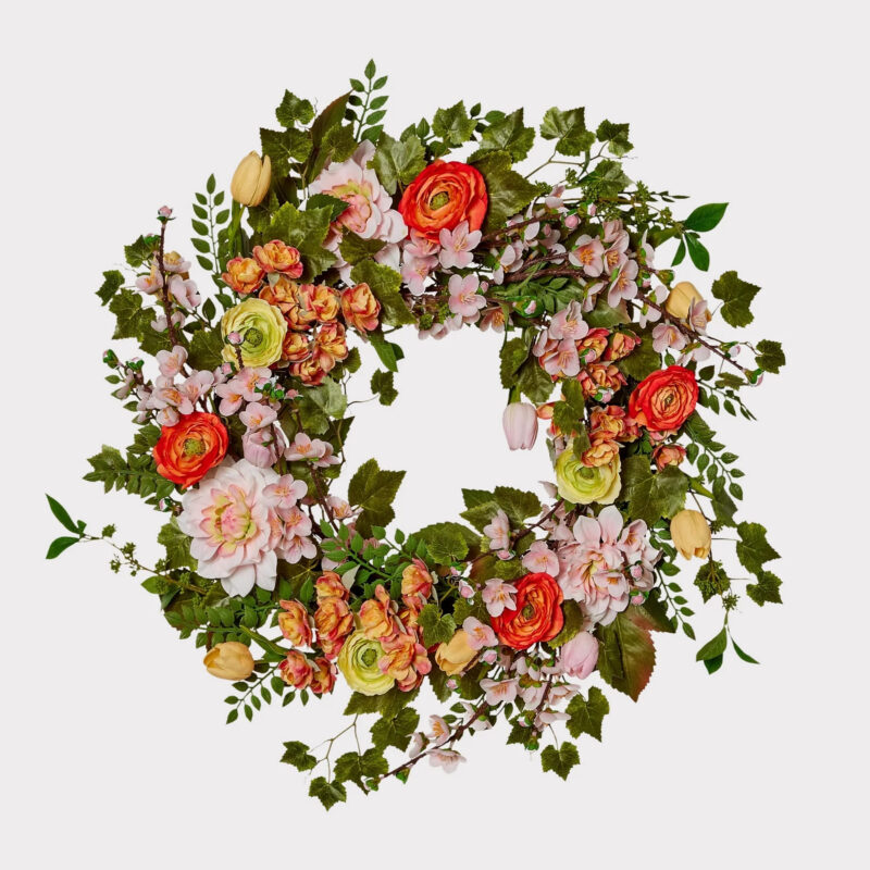 Colorful Flower Garden Wreath | Artificial Floral Wreaths | Afloral