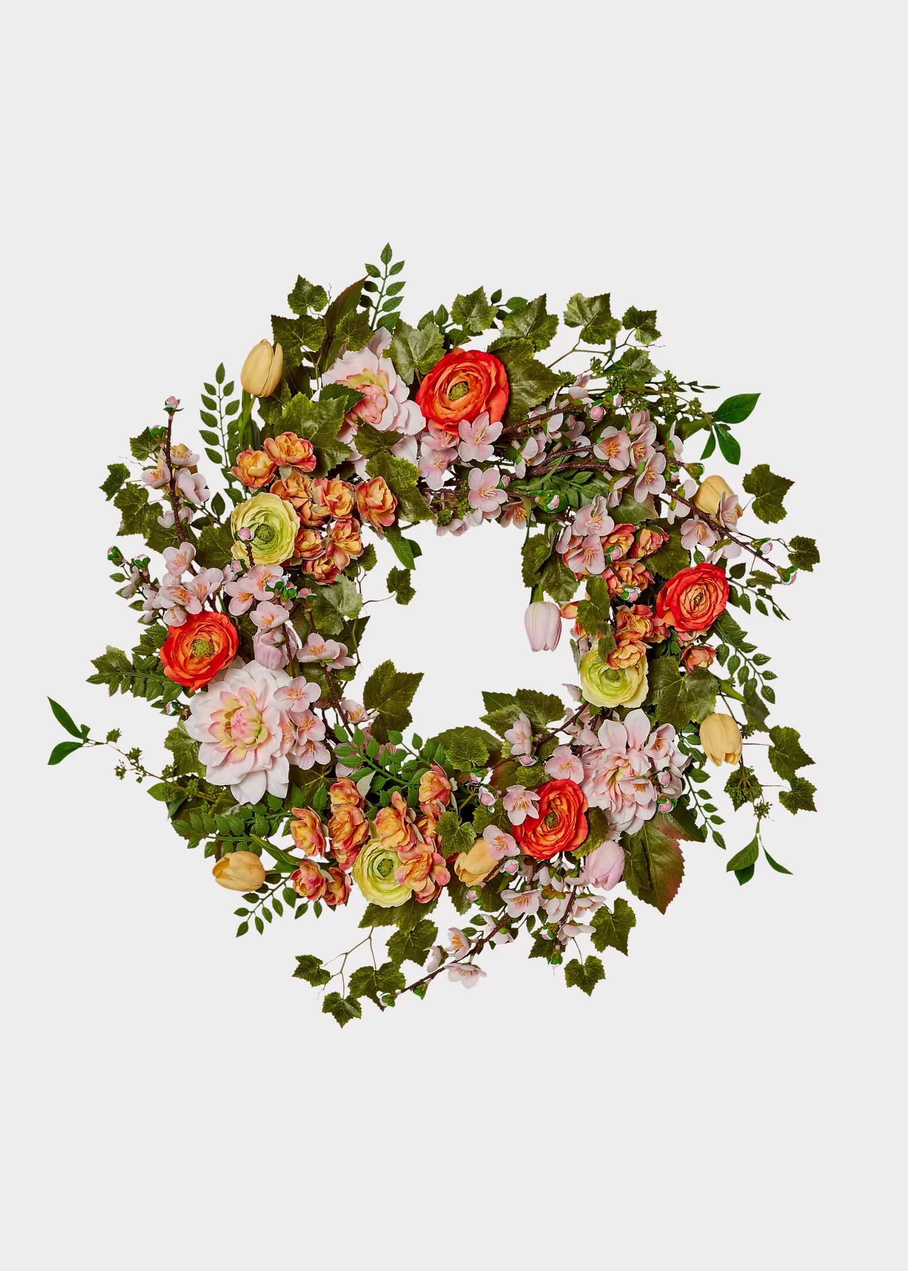 Colorful Flower Garden Wreath | Artificial Floral Wreaths | Afloral