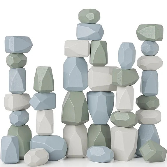 Comfy Cubs Stacking Blocks for Toddlers 36 Pieces - Educational Wooden Blocks Toddler Toys Set