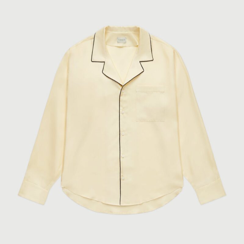 The Notched Collar Shirt, Piped Silk Twill