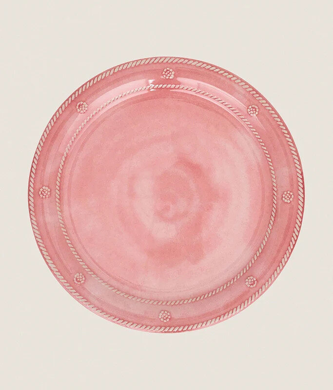 Coral Berry and Thread Melamine Dinner Plate (Set of 4)