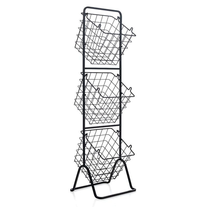 Costway 3-Tier Wire Fruit Basket Stand Kitchen Snack Vegetable Storage Organizer