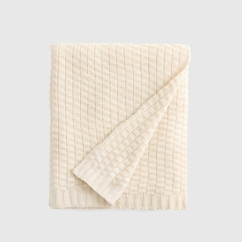 Cotton Cashmere Knit Blanket