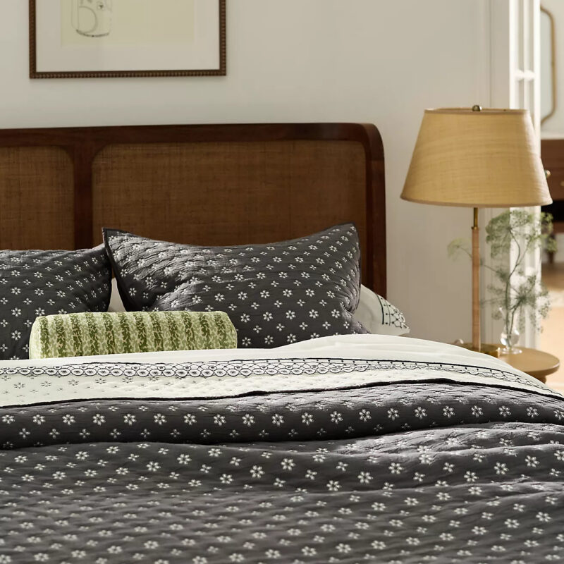 Cotton Reversible Eyelet Coverlet
