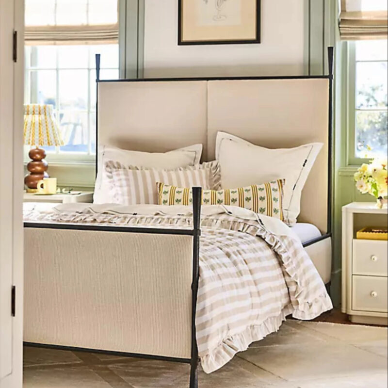 Maeve by Anthropologie Cotton Striped Ruffle Printed Duvet Cover