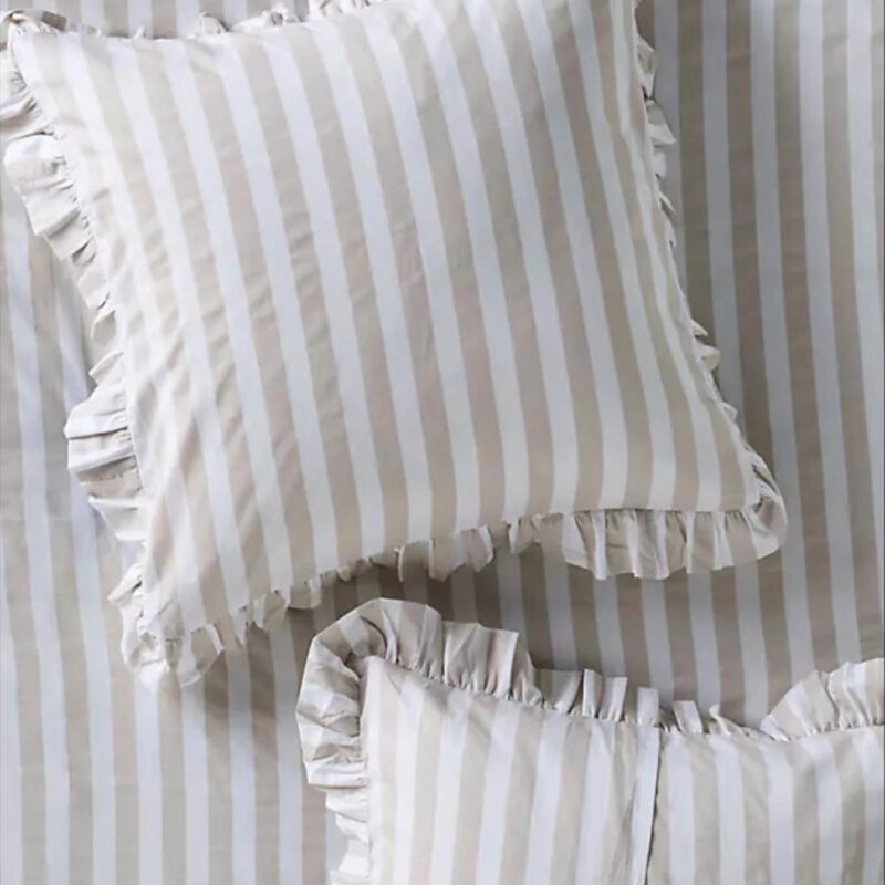 Maeve by Anthropologie Cotton Striped Ruffle Printed Euro Sham