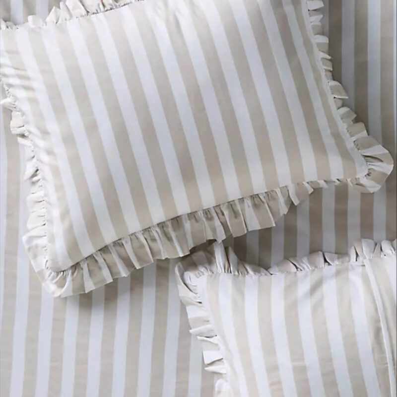 Maeve by Anthropologie Cotton Striped Ruffle Printed Shams, Set of 2