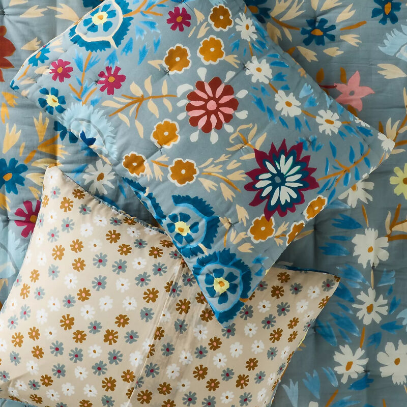 Cotton Voile Printed Pillow Shams, Set of 2