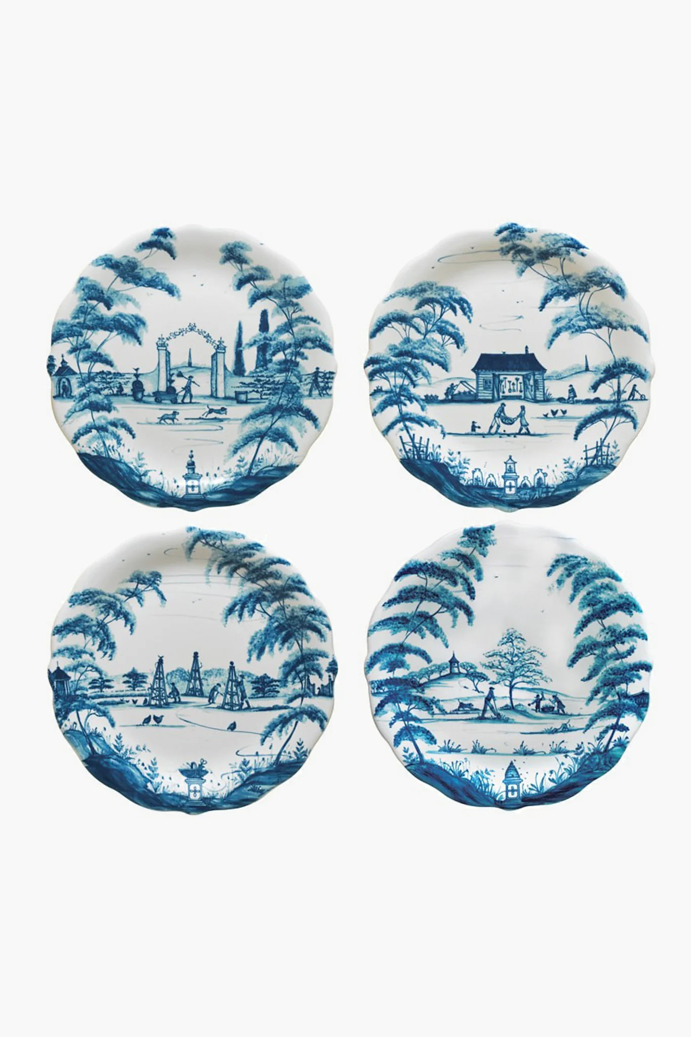 Country Estate Party Plates Set Of 4
