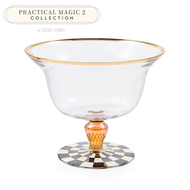 Courtly Check Glass Pedestal Bowl