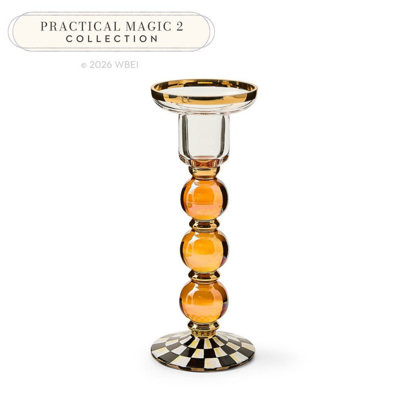 Courtly Check Large Glass Candlestick