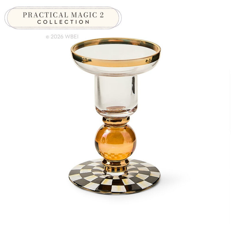 Courtly Check Small Glass Candlestick