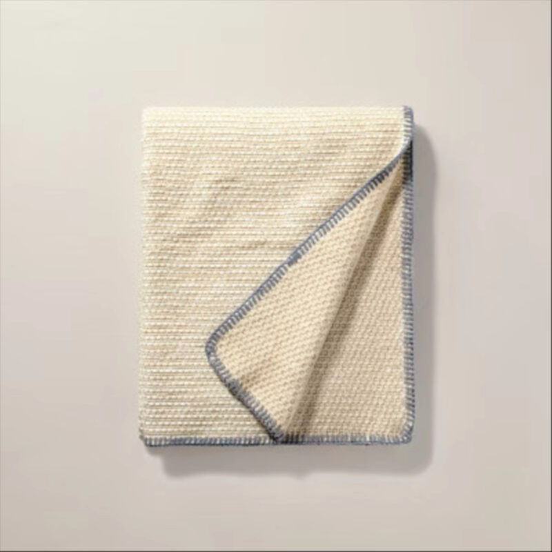 Cozy Stitch Woven Throw Blanket Tan/Blue - Hearth & Hand™ with Magnolia