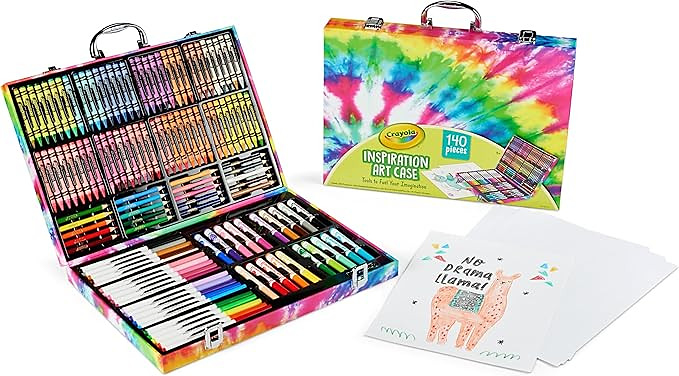Crayola Inspiration Art Case Coloring Set - Tie-Dye (140ct), Art Supplies Set For Kids, Travel Dr...