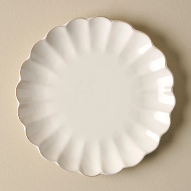 Cream Scalloped Plate