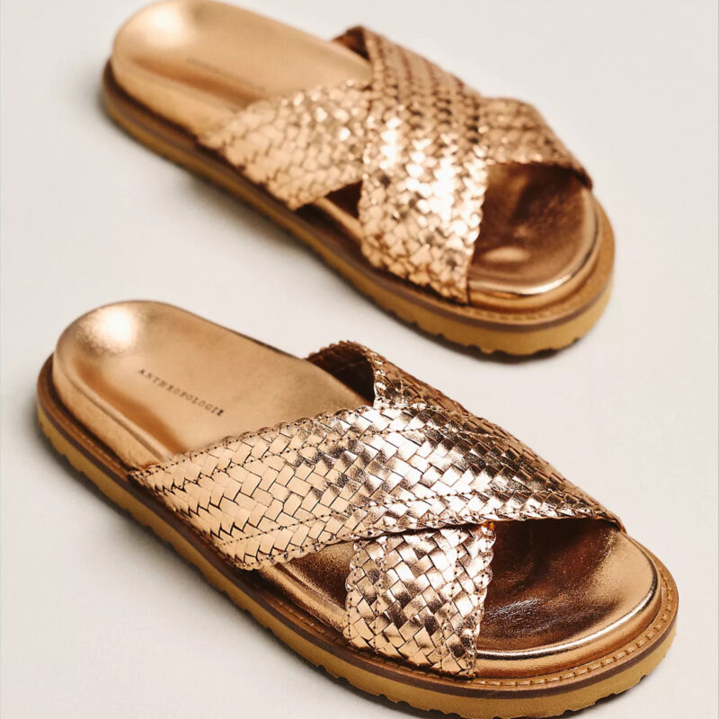 Cross-Strap Slide Sandals