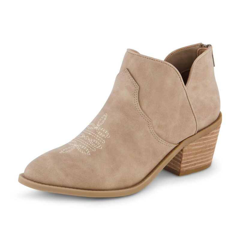 CUSHIONAIRE Rodeo Cowboy Boots for Women, Stylish Short Pointed Toe Western Ankle Boots with Low ...