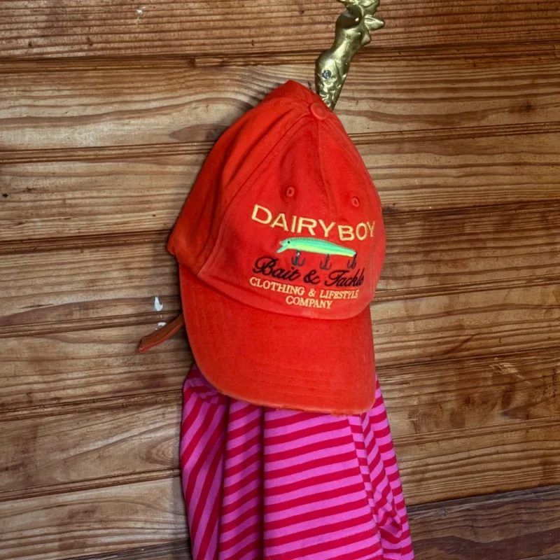 Bait & Tackle Baseball Hat - Orange — Dairy Boy
