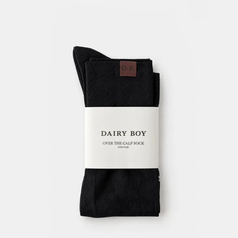 Over the Calf Sock - True Black — Dairy Boy