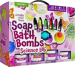 Dan&darci 3‑in‑1 Spa Science Kit Kids Soap & Bath Bomb Maker DIY Craft Set Multicolor Medium ...