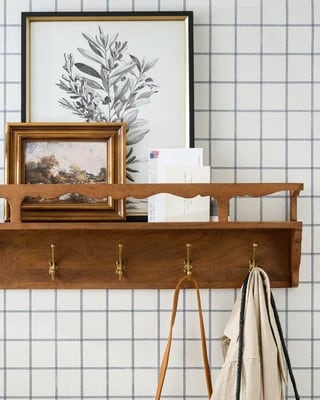 Daphne Wood and Brass Display Shelf Magnolia