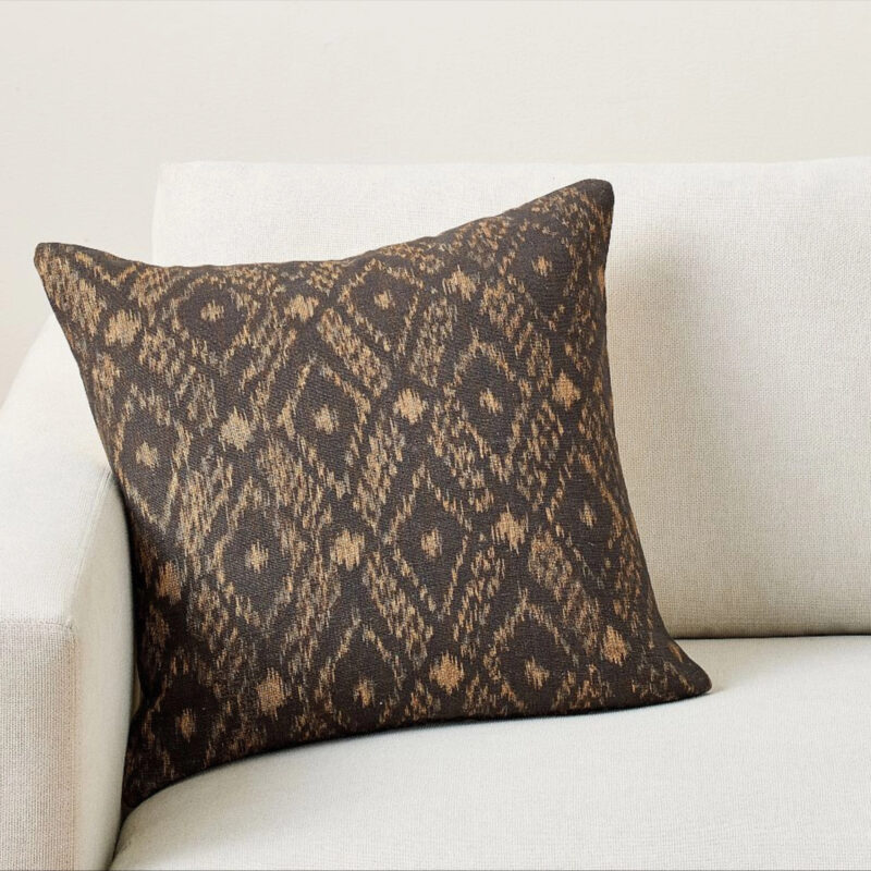 Daxton Ikat Pillow, 20 Inches, Black Multi