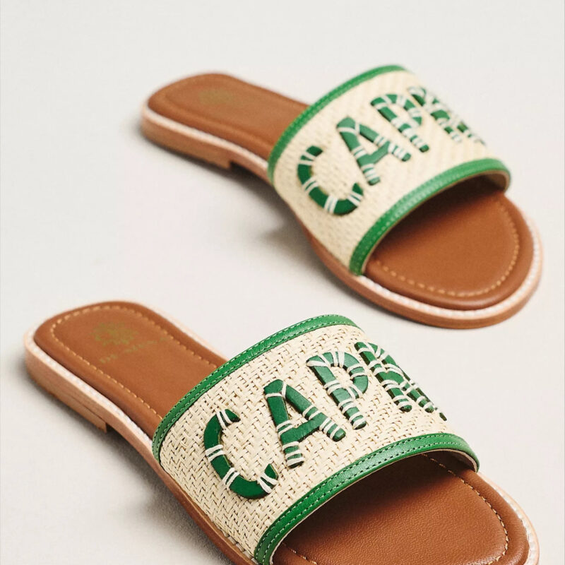 De Siena Capri Raffia Slide Sandals