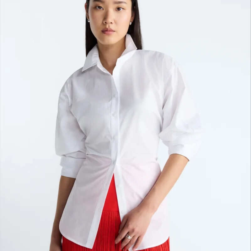 Devil Wears Prada Scoop Collection Women's and Women's Plus Lace Up Cotton Shirt, Sizes XS-4X