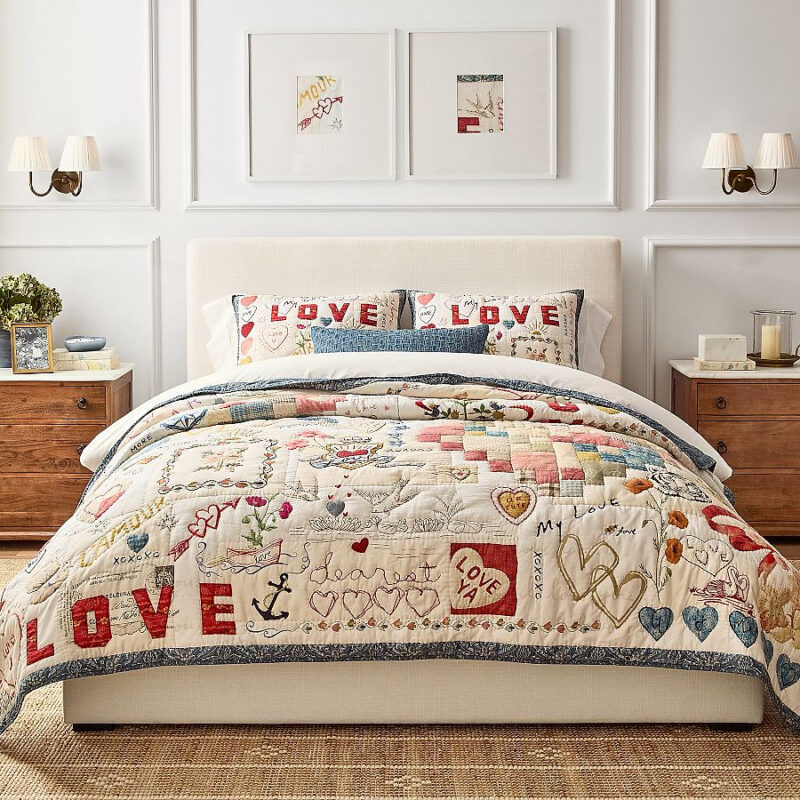 Devin Embroidered Love Quilt