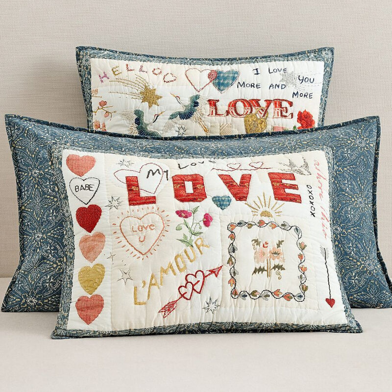 Devin Embroidered Love Quilted Sham