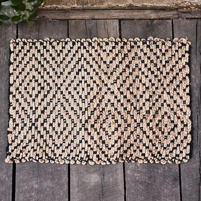 Diamond Jute Doormat in Black at Terrain