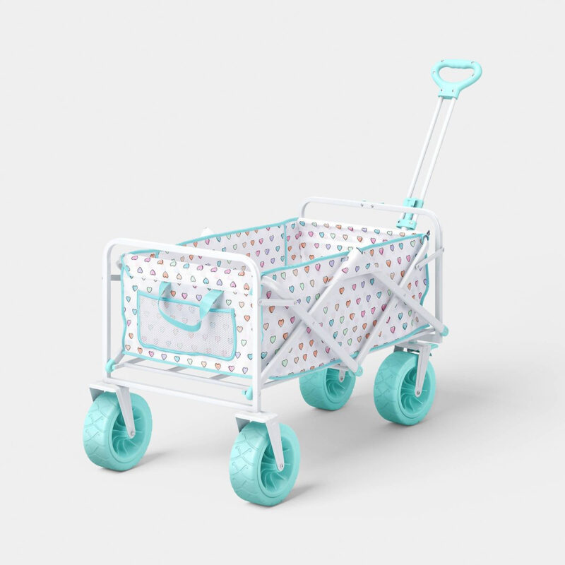 Disco Hearts Wave Collapsible Beach Wagon White/Teal - Roller Rabbit x Target