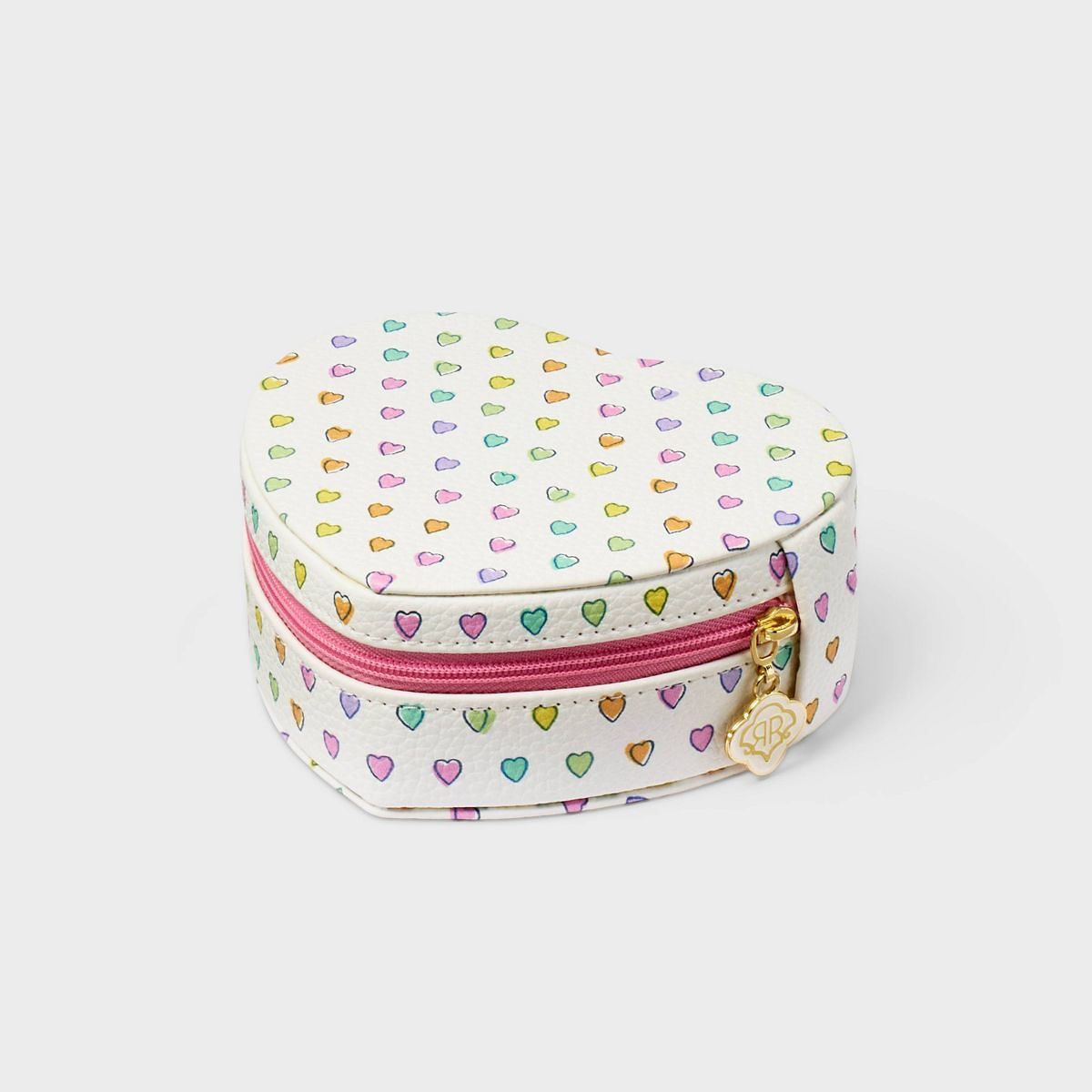 Disco Hearts Wave Heart Shaped Jewelry Box White/Pink - Roller Rabbit x Target